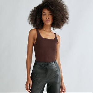 Babaton Brown Sculpt Knit Tank from Aritzia